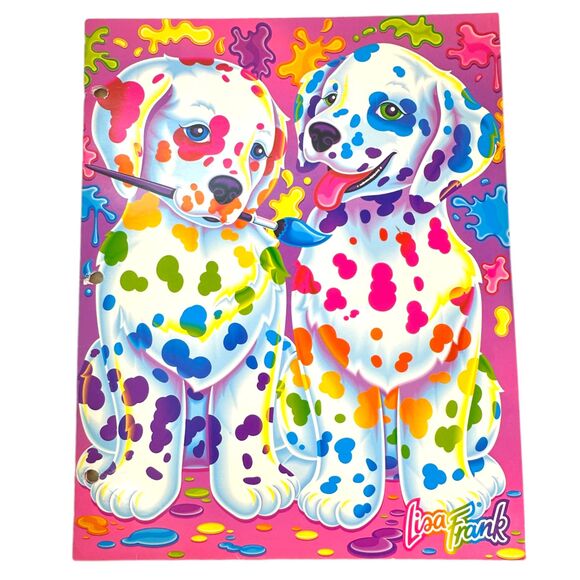 Lisa Frank Vintage Spotty & Dotty Paint Dog File Folder 2001